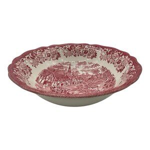 J & G Meakin Royal Staffordshire Stratford Stage Serving Bowl Vintage Pink/Red